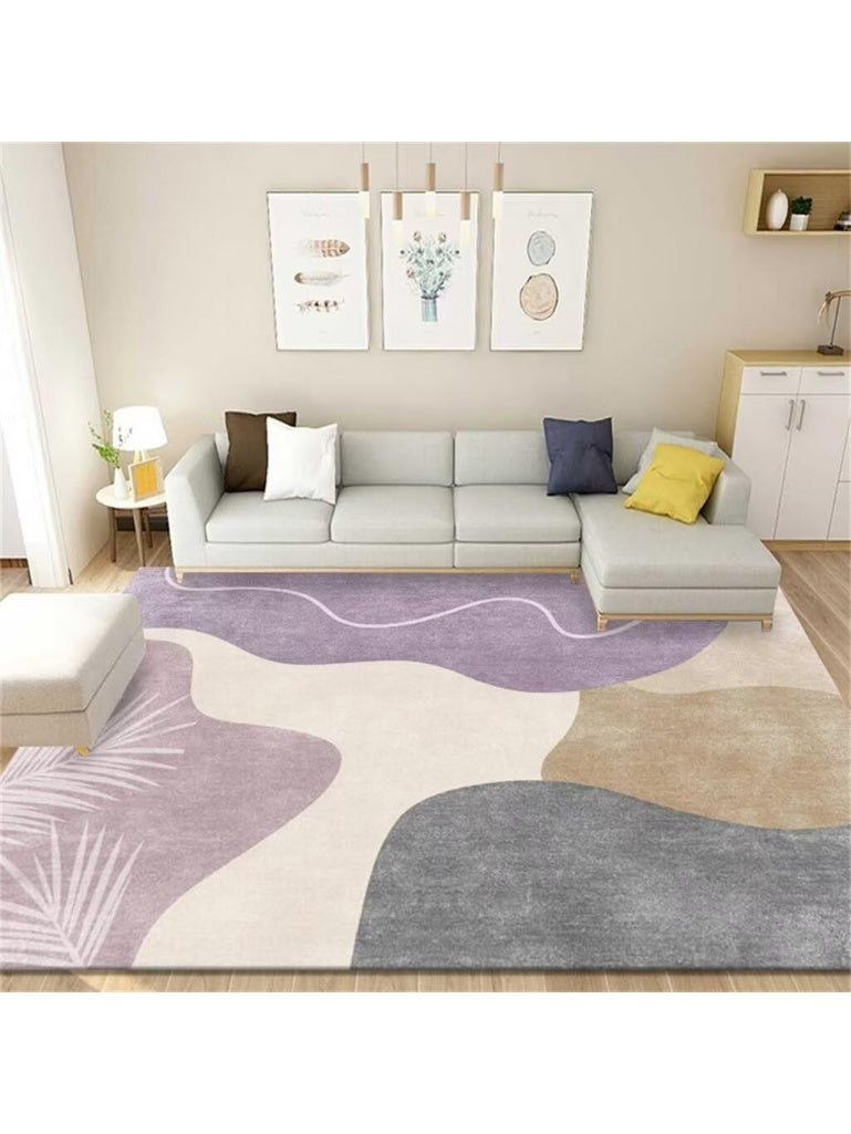 Rechteckiger Kurzflor Teppich 120 x 160 cm mit fleckenabweisender Oberflache fur Schlafzimmer Wohnzimmer und Arbeitszimmer