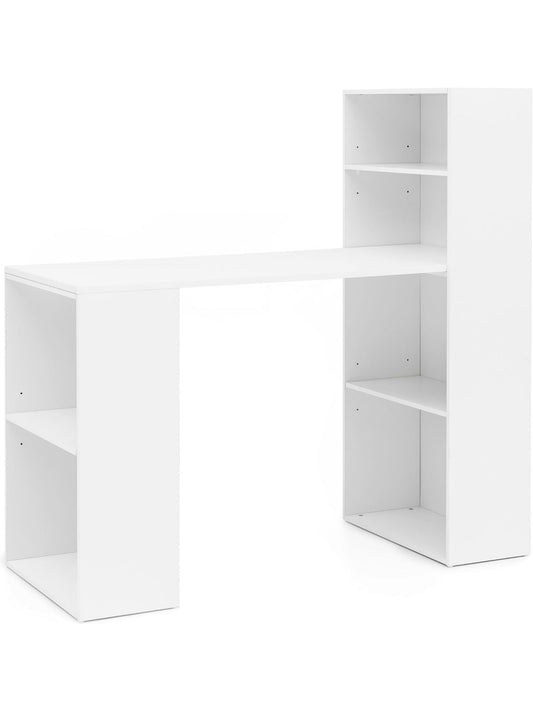 Schreibtisch mit Regal 120 x 53 cm in Weiss