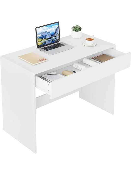 Schreibtisch mit Schubladen 100 x 50 x 75 cm in Weiss fur Buro Schlafzimmer und Arbeitszimmer