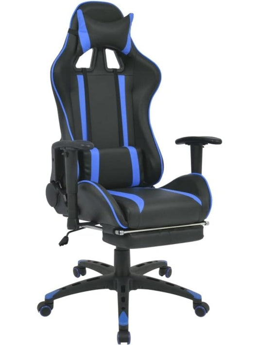 Neigbarer Racing Burostuhl mit Fussstutze in Blau
