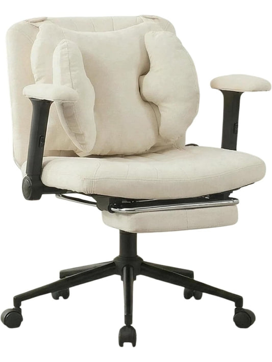 Drehbarer Burostuhl mit Rollen Fussstutze und Armlehnen in Beige